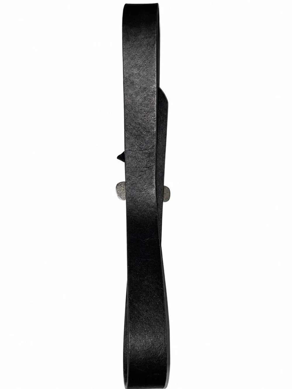 Silpada Designs Genuine Italian Leather Black Belt Silver Flower Buckle Size L